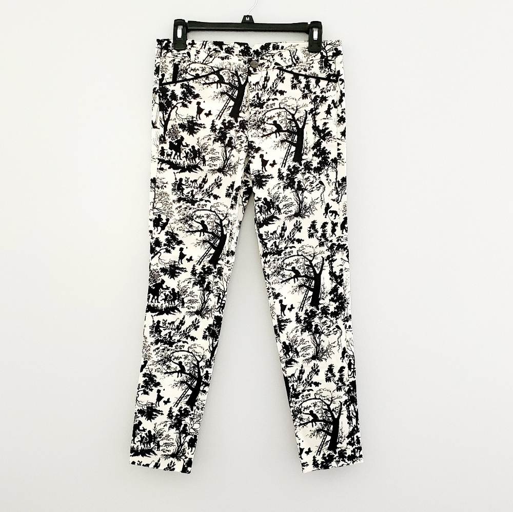 Zara trafaluc cream cropped pants black size 4